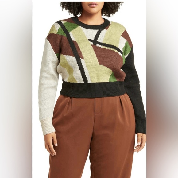 11 Honore Women’s Alexis Pattern Sweater, Abstract Colors, Size 0, NWT - Picture 1 of 13
